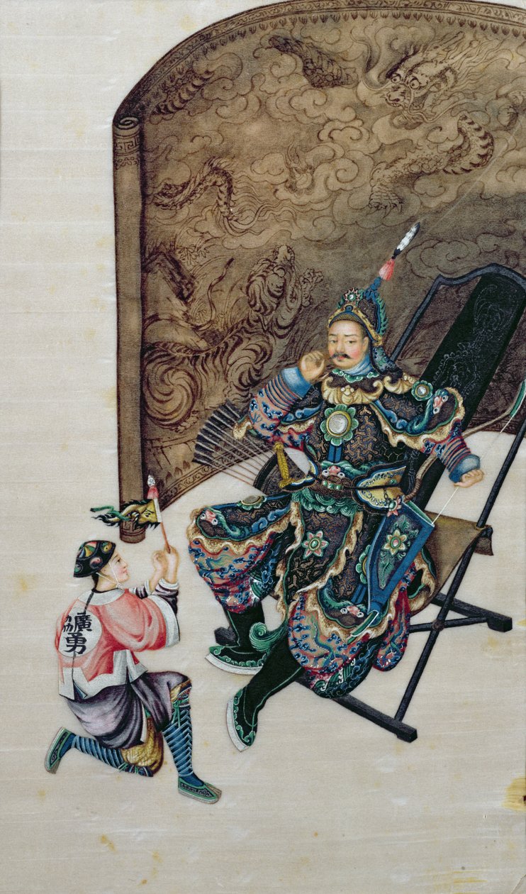 Ülő harcos katonával alkotó: Chinese School