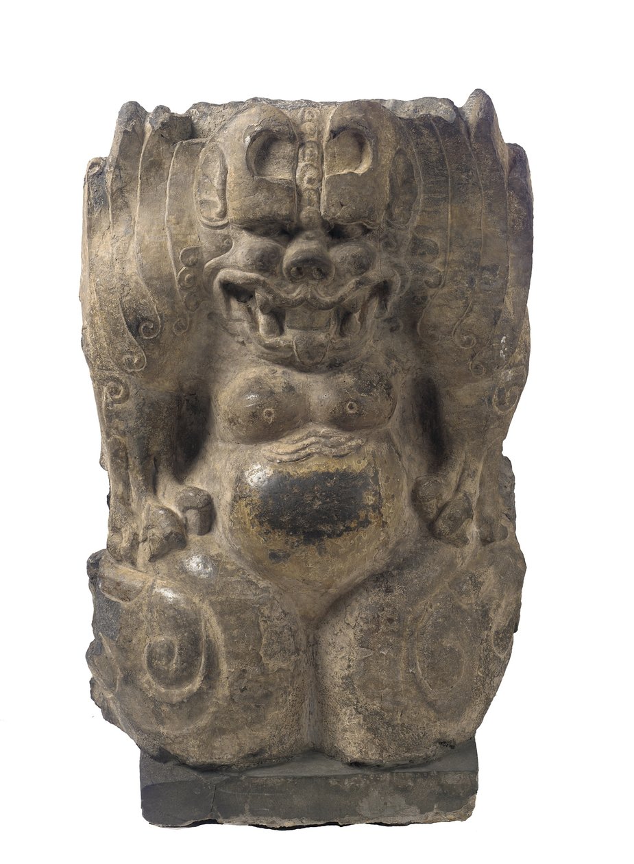 Guggoló őrző-démon, Hebei tartomány, megosztottság időszaka, 550-577 (sötét mészkő) alkotó: Chinese School