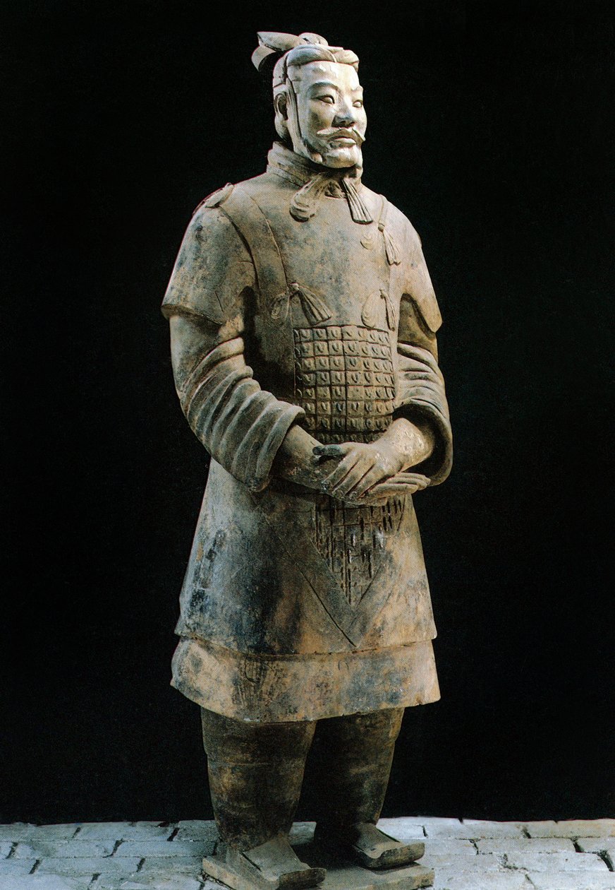 A terrakotta hadsereg harcosa, Qin Shi Huang császár mauzóleuma, ie 3. század (fotó) alkotó: Chinese School