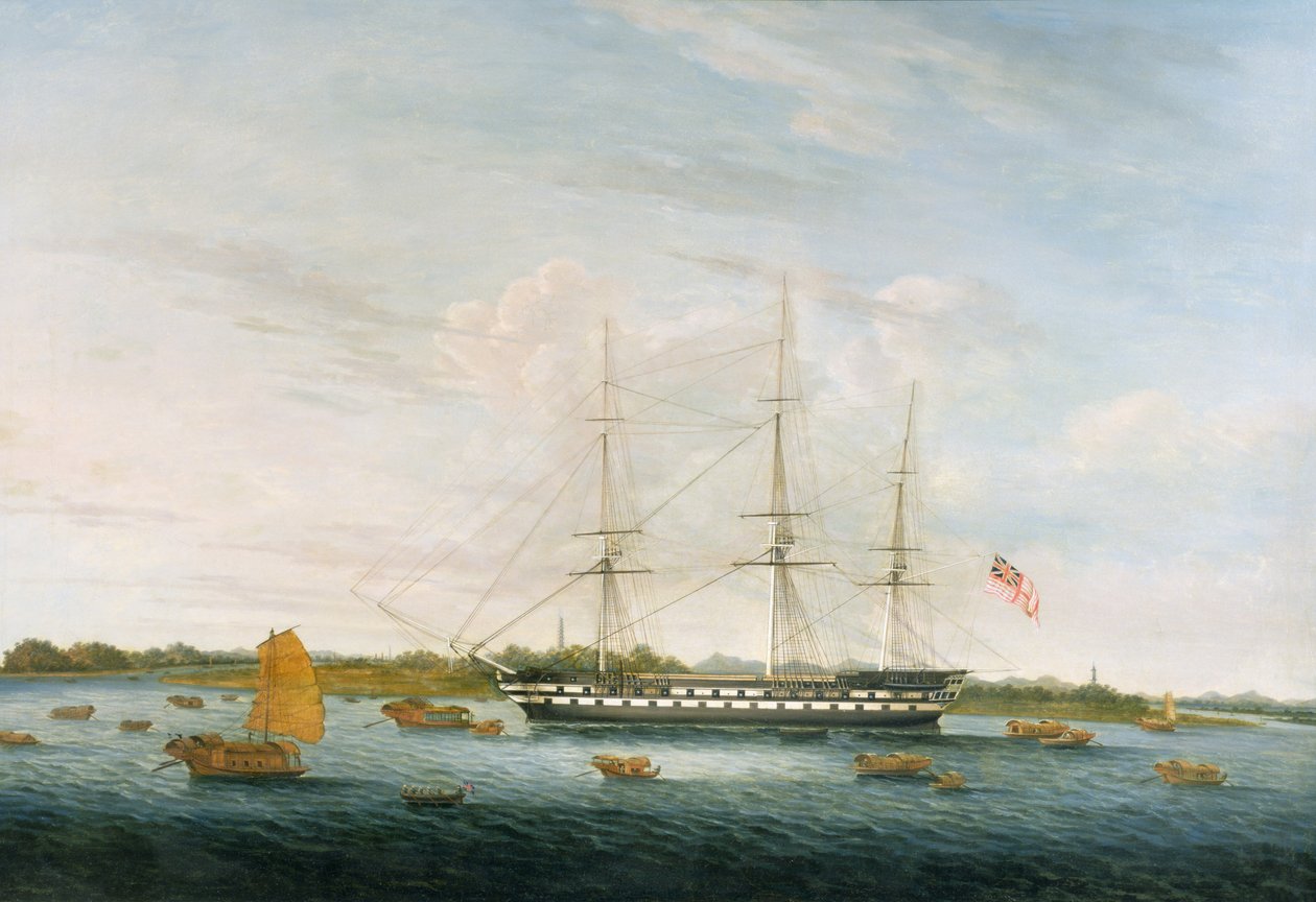 The Honorable East India Companys Balcarras grófja Kantonban, 1816 alkotó: Chinese School