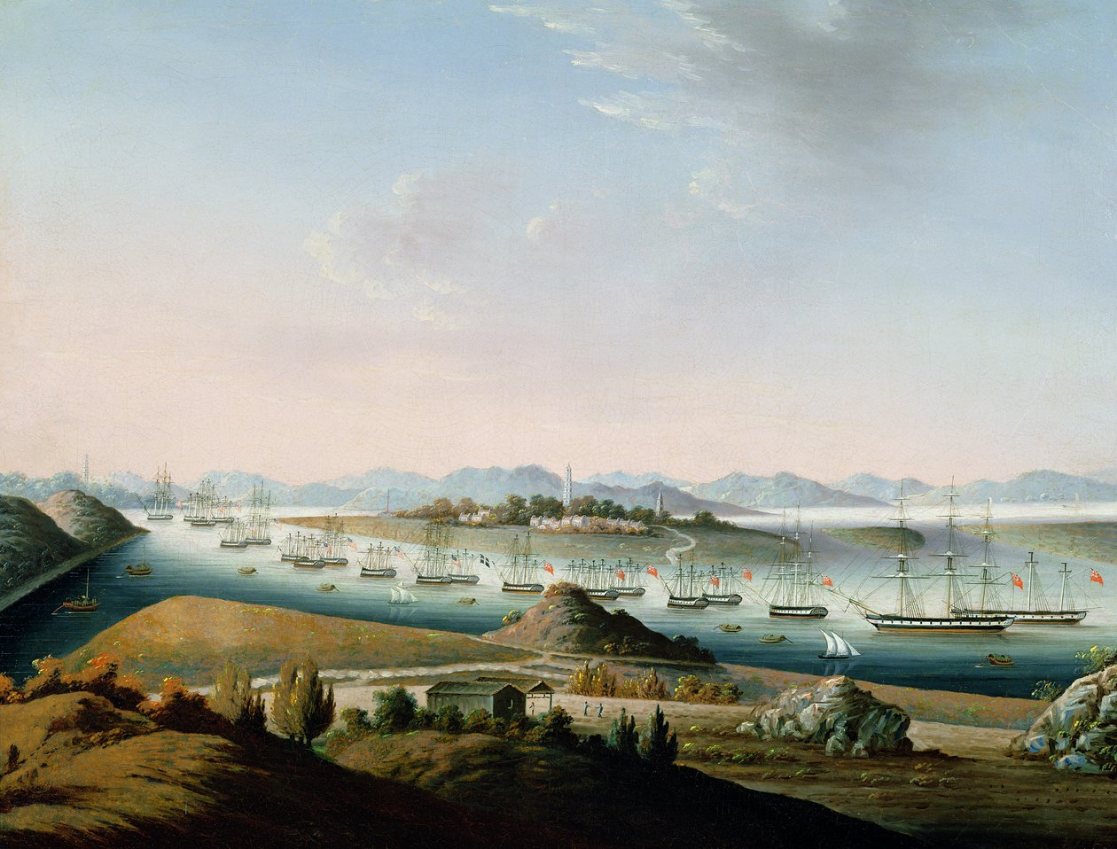 Whampoa kilátása, 1840 körül alkotó: Chinese School
