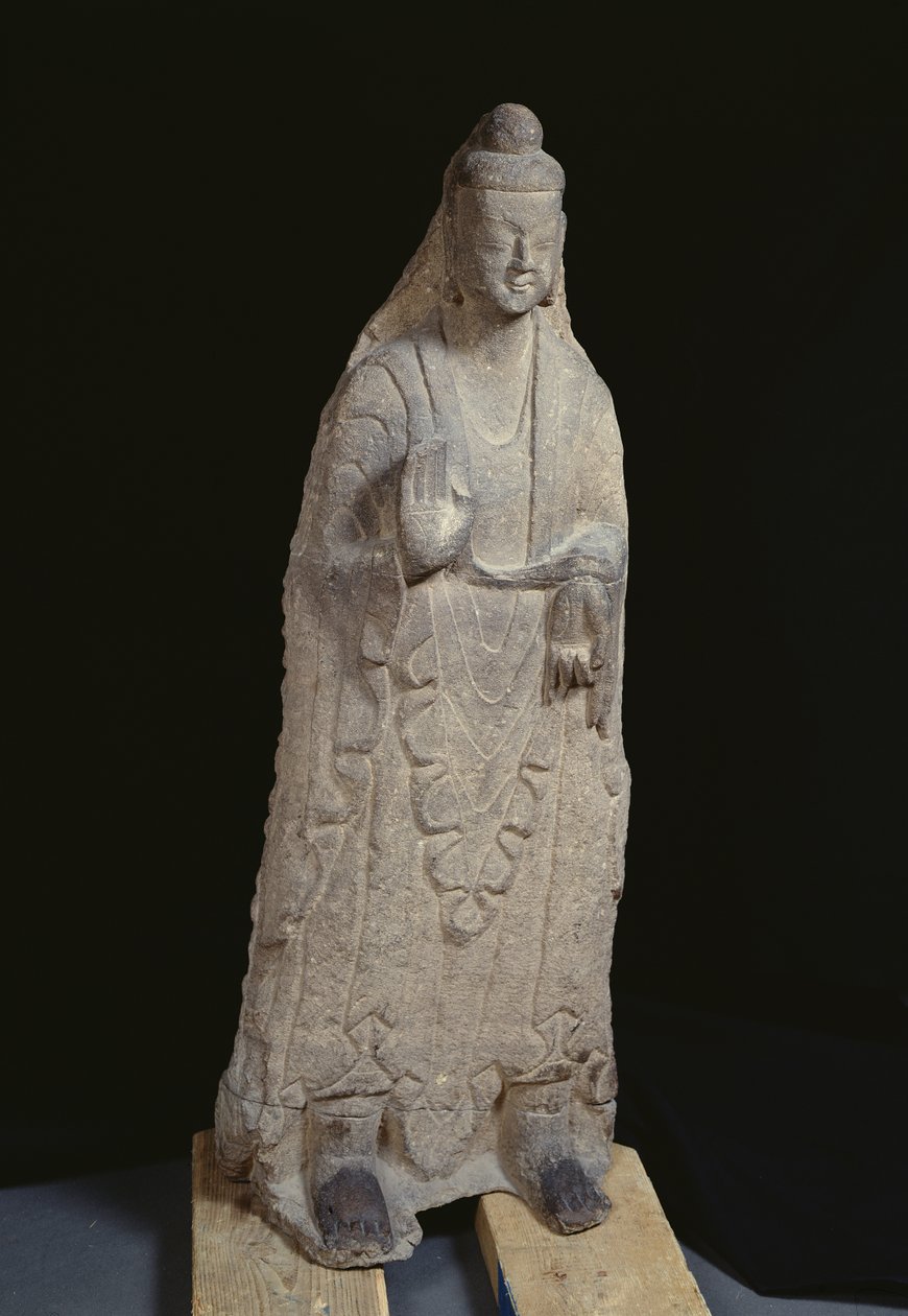 Sakyamuni Buddha szobra, Északi Wei-dinasztia, 386-534 körül (mészkő) alkotó: Chinese School Chinese School