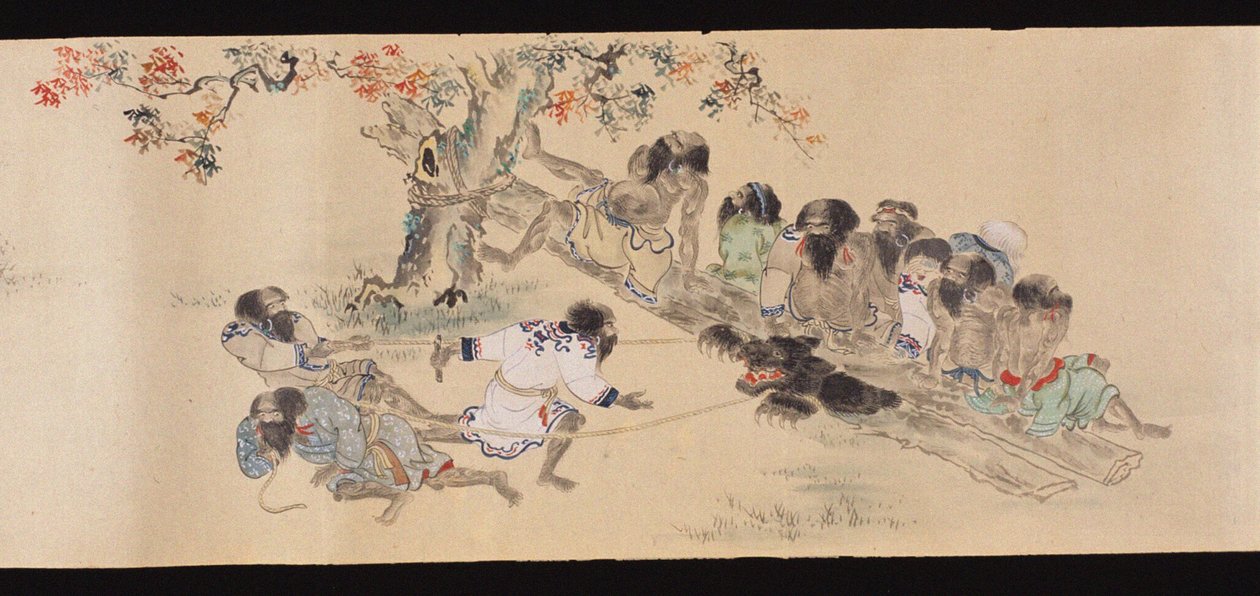Ainu medvevadászat közben, 1800-1829. alkotó: Chishima