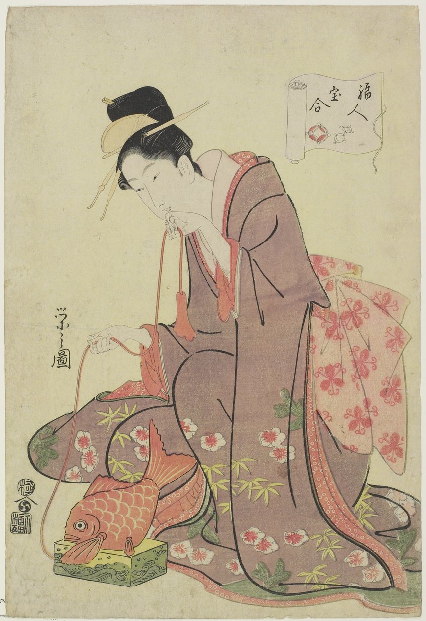 Ebisu Isten (A gazdagság istene), 1794 alkotó: Chobunsai Eishi