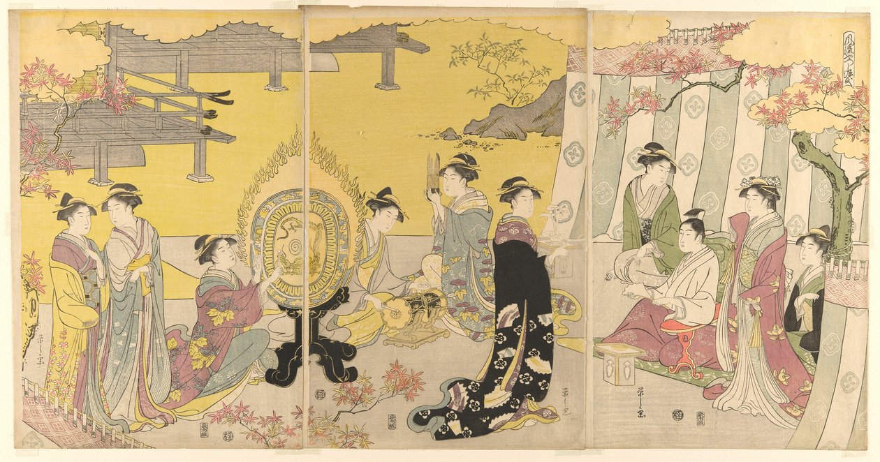 Momiji no ga, az "A Genji meséjének divatos paródiája (Furyu yatsushi Genji)" sorozatból alkotó: Chobunsai Eishi
