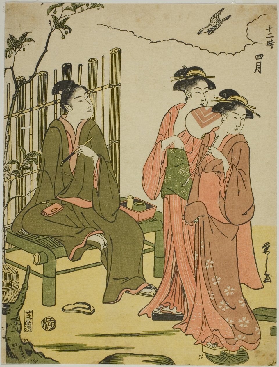 A negyedik hónap (Shigatsu), a "Tizenkét hónap (Juni toki)" sorozatból alkotó: Chobunsai Eishi