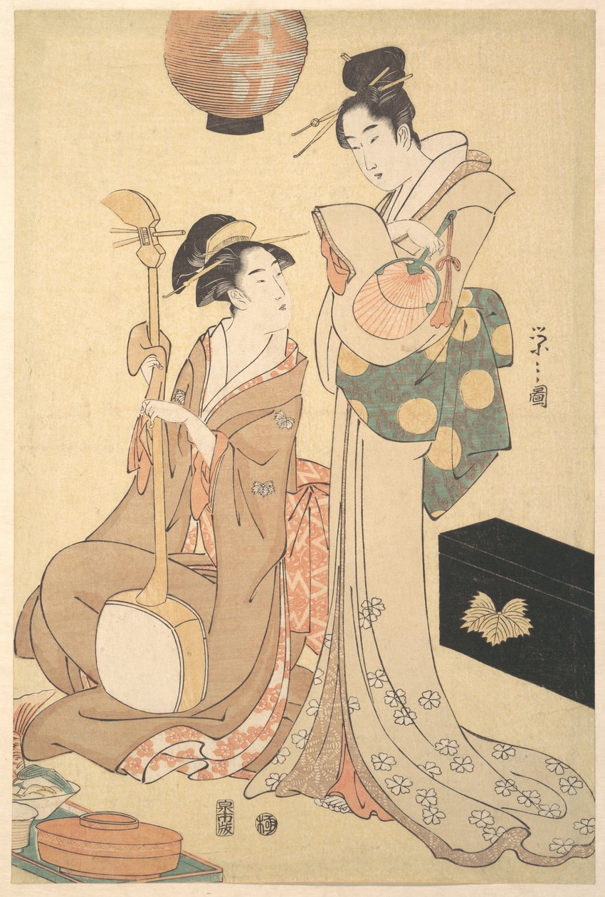 Két gésa alkotó: Chobunsai Eishi