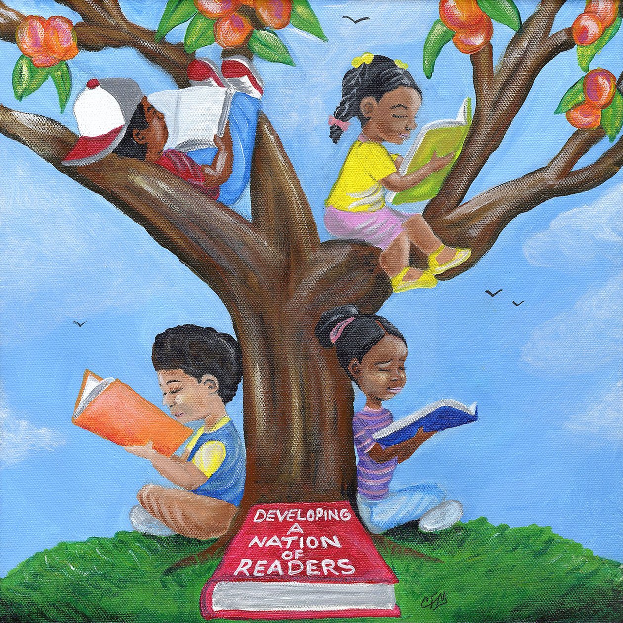 Developing a Nation of Readers, 2015 (akril, vászon) alkotó: Chris Fabor