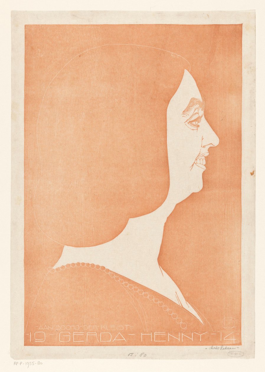 Gerda Henny portréja alkotó: Chris Lebeau (signed by artist)