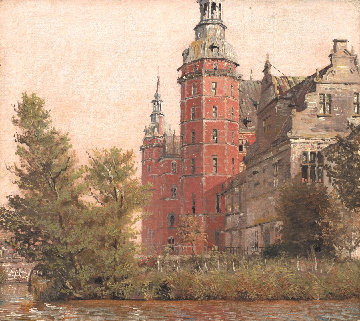 Frederiksborg kastély északnyugat felől nézve. Tanulmány alkotó: Christen Købke