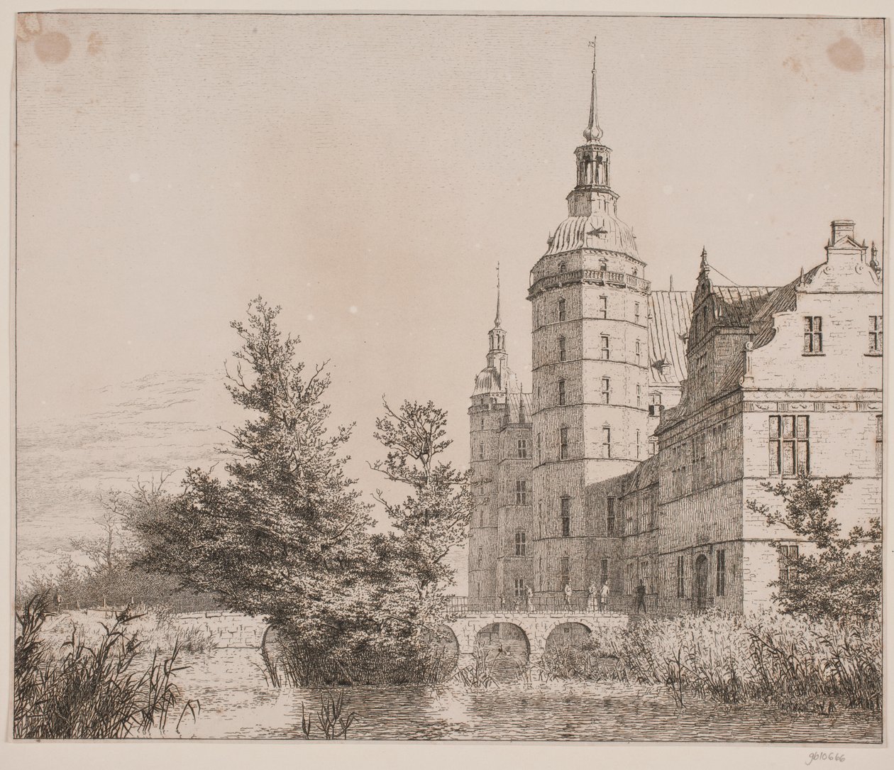 Frederiksborg kastély. Buli Møntbroenben alkotó: Christen Købke