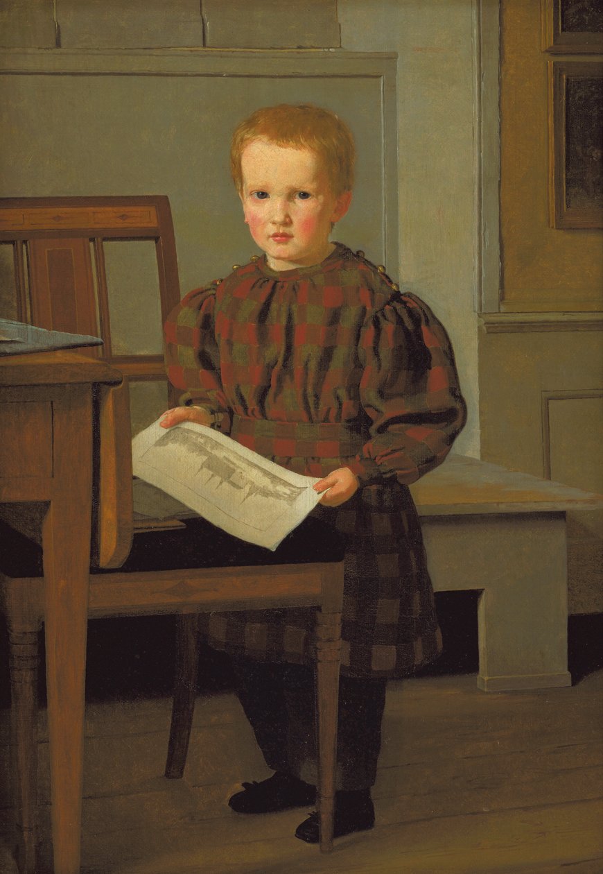 A festő C.W. Eckersberg fia, Julius az apja műtermében alkotó: Christen Købke