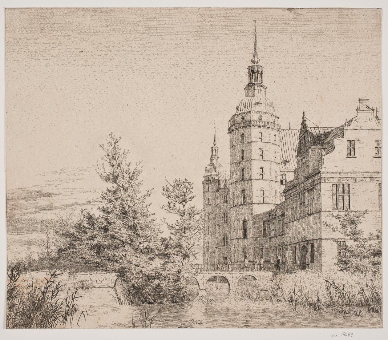 Frederiksborg kastély. Buli Møntbroenben alkotó: Christen Købke
