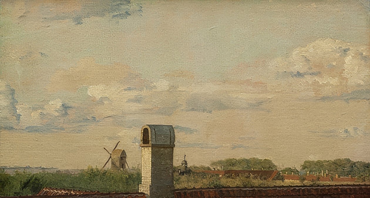 Kilátás Toldbodvej ablakából a koppenhágai várra. 1833 körül alkotó: Christen Schjellerup Købke
