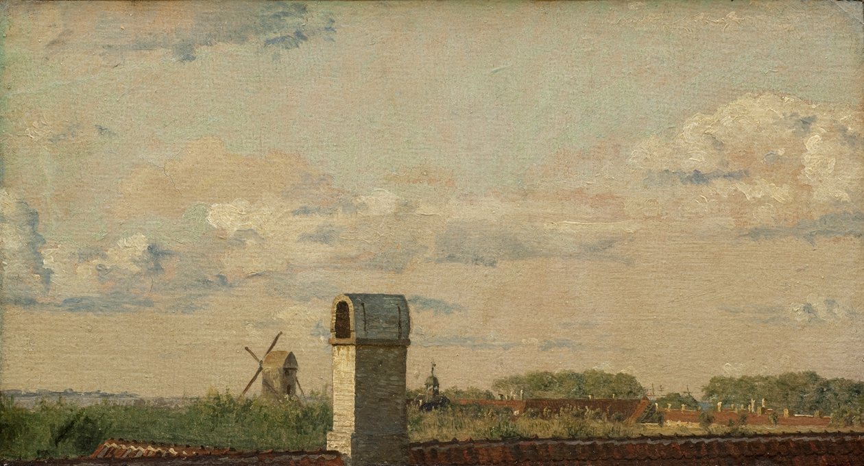 Kilátás Toldbodvej ablakából a Citadella felé, 1833 körül (olaj, papír, vászonra fektetve) alkotó: Christen Schjellerup Kobke