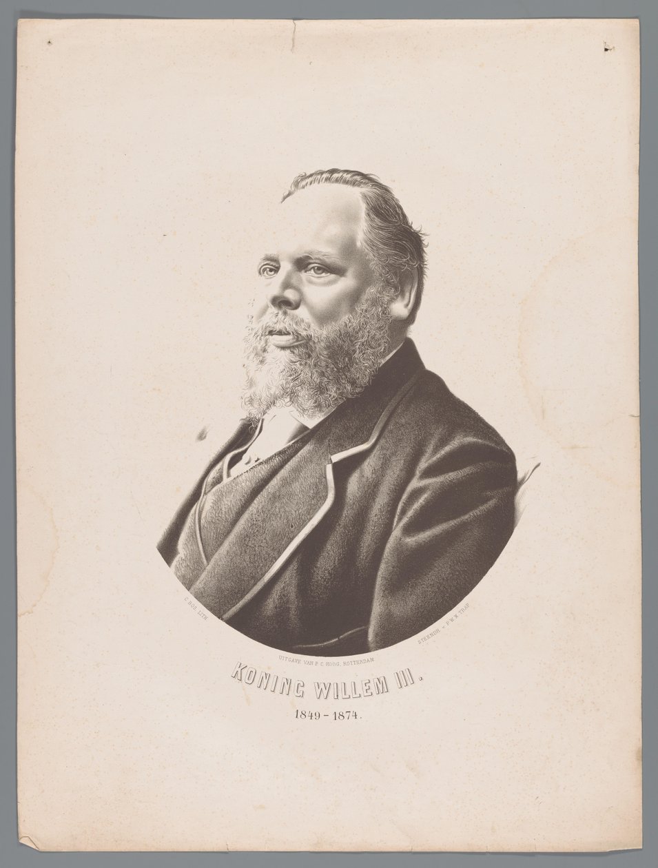 III. Vilmos holland portréja III. Vilmos király 1849-1874 (cím a tárgyon) alkotó: Christiaan Bos