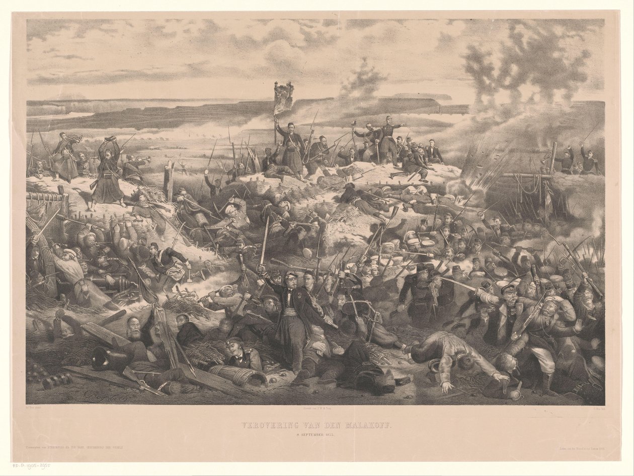 Malachov csata A Malakoff meghódítása. 1855. szeptember 8. (cím a tárgyon) alkotó: Christiaan Bos