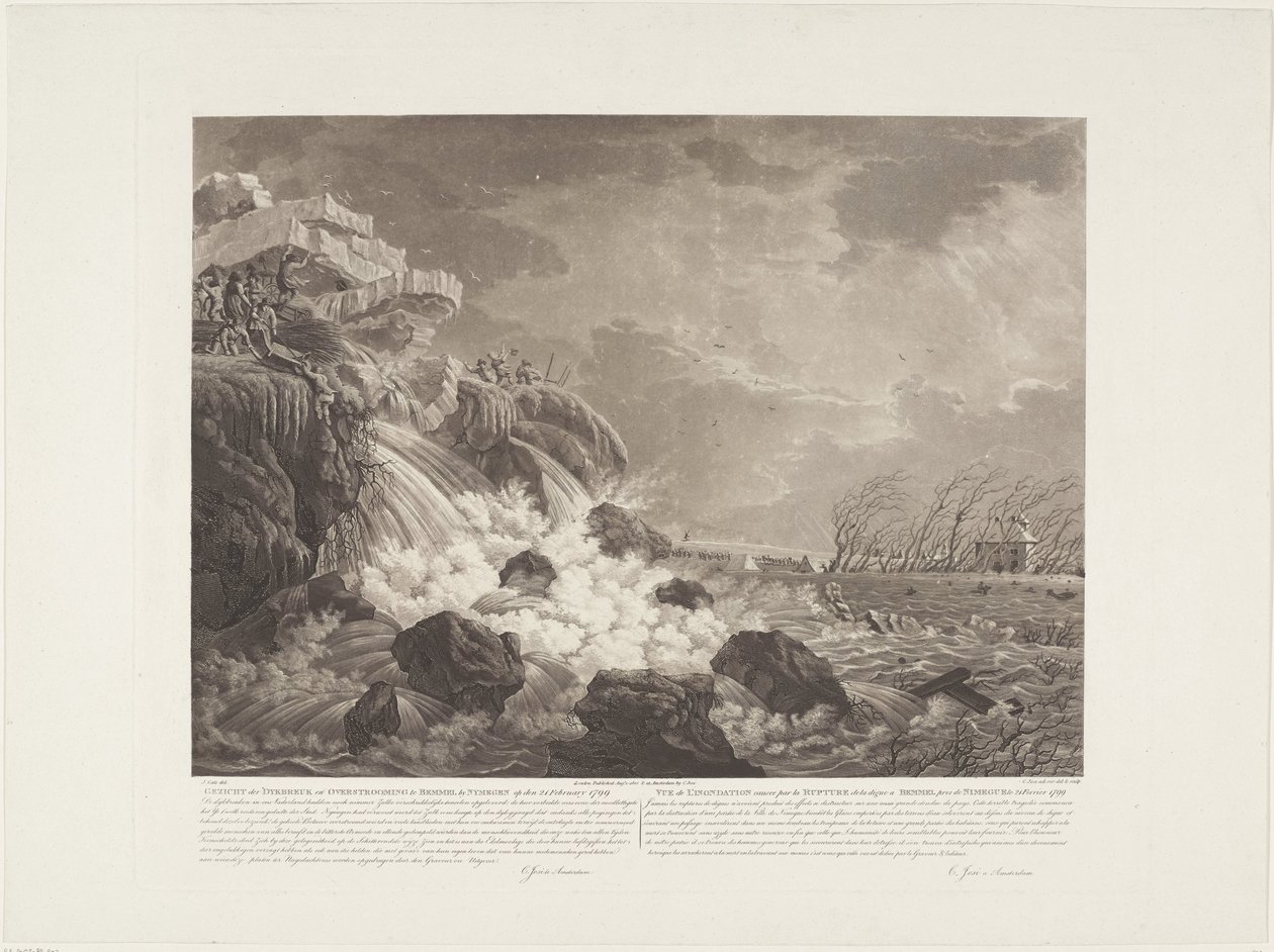 Kilátás a Dyk-szakadásról és az árvízről Nymegennél Bemmelnél, 1799. február 21-én / Vue de L