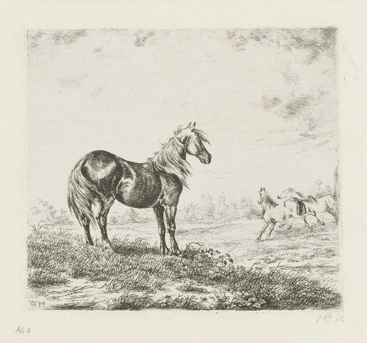 Táj három lóval alkotó: Christiaan Wilhelmus Moorrees