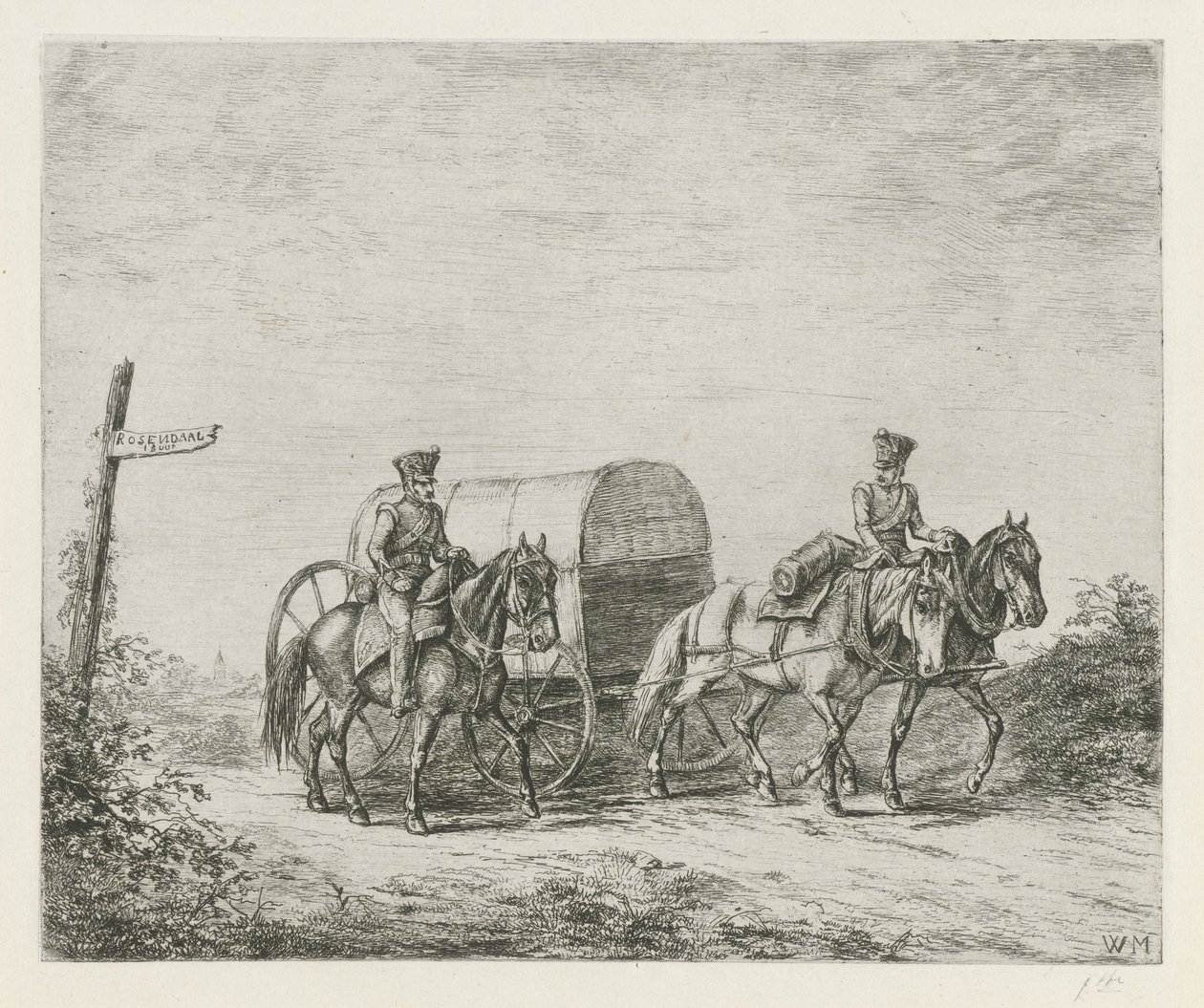 Két katona lóháton alkotó: Christiaan Wilhelmus Moorrees