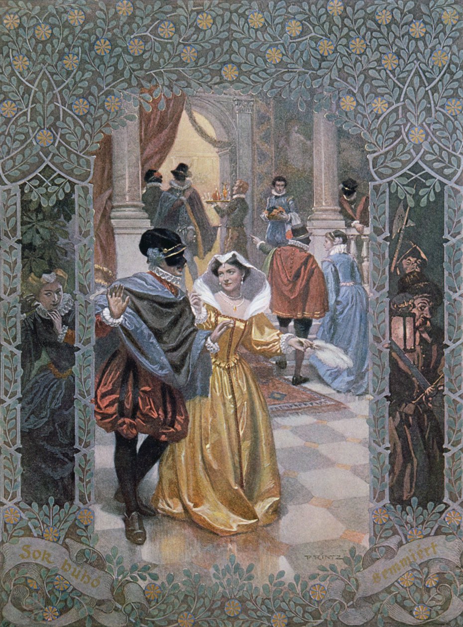 Illusztráció egy jelenethez a „Sok lázadás a semmiért” című filmben, 1900 körül alkotó: Christian August Printz