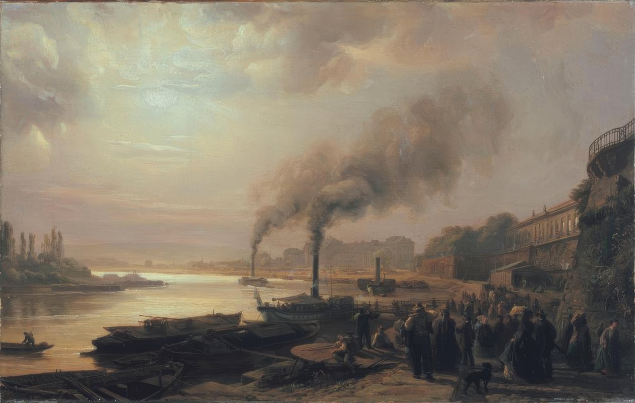 A Brühl terasz Drezdában alkotó: Christian Friedrich Gille