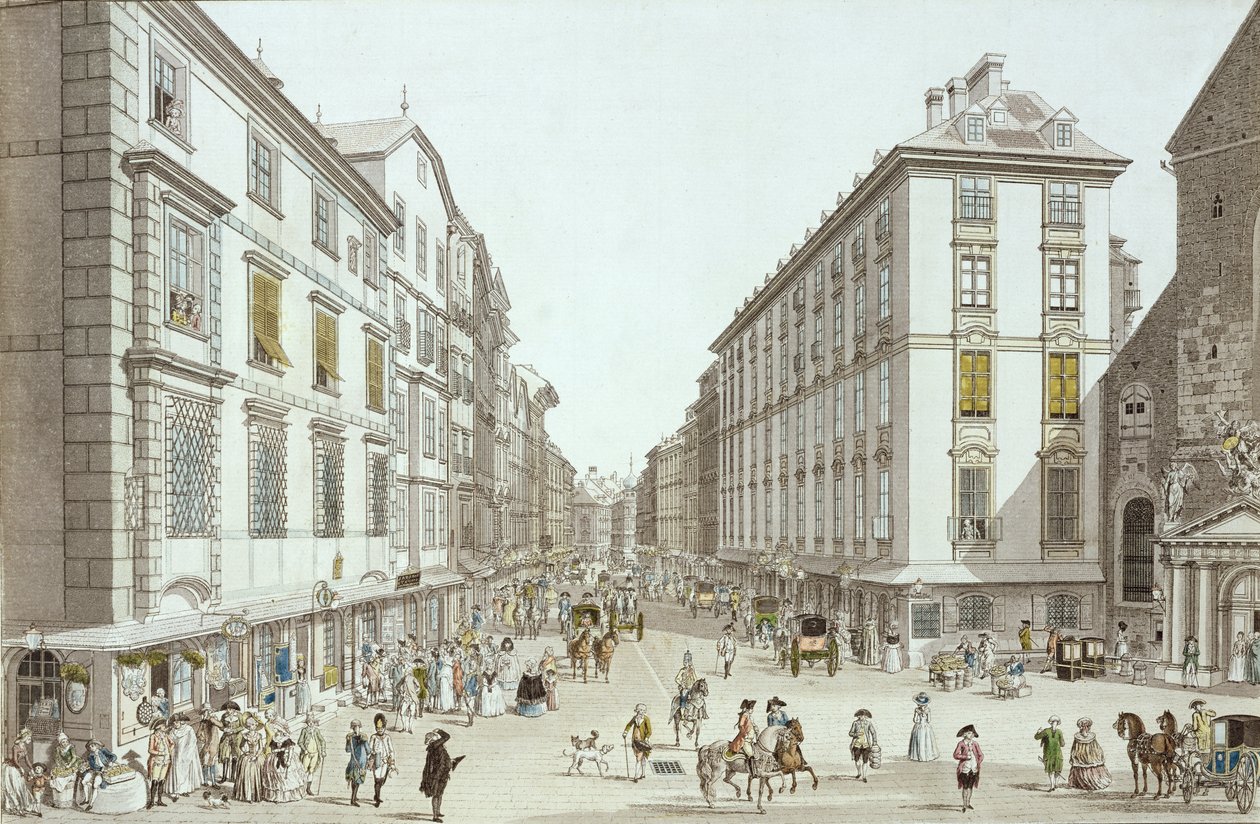 A Kohlmarkt látképe, 1786 alkotó: Christian Georg II Schutz or Schuz