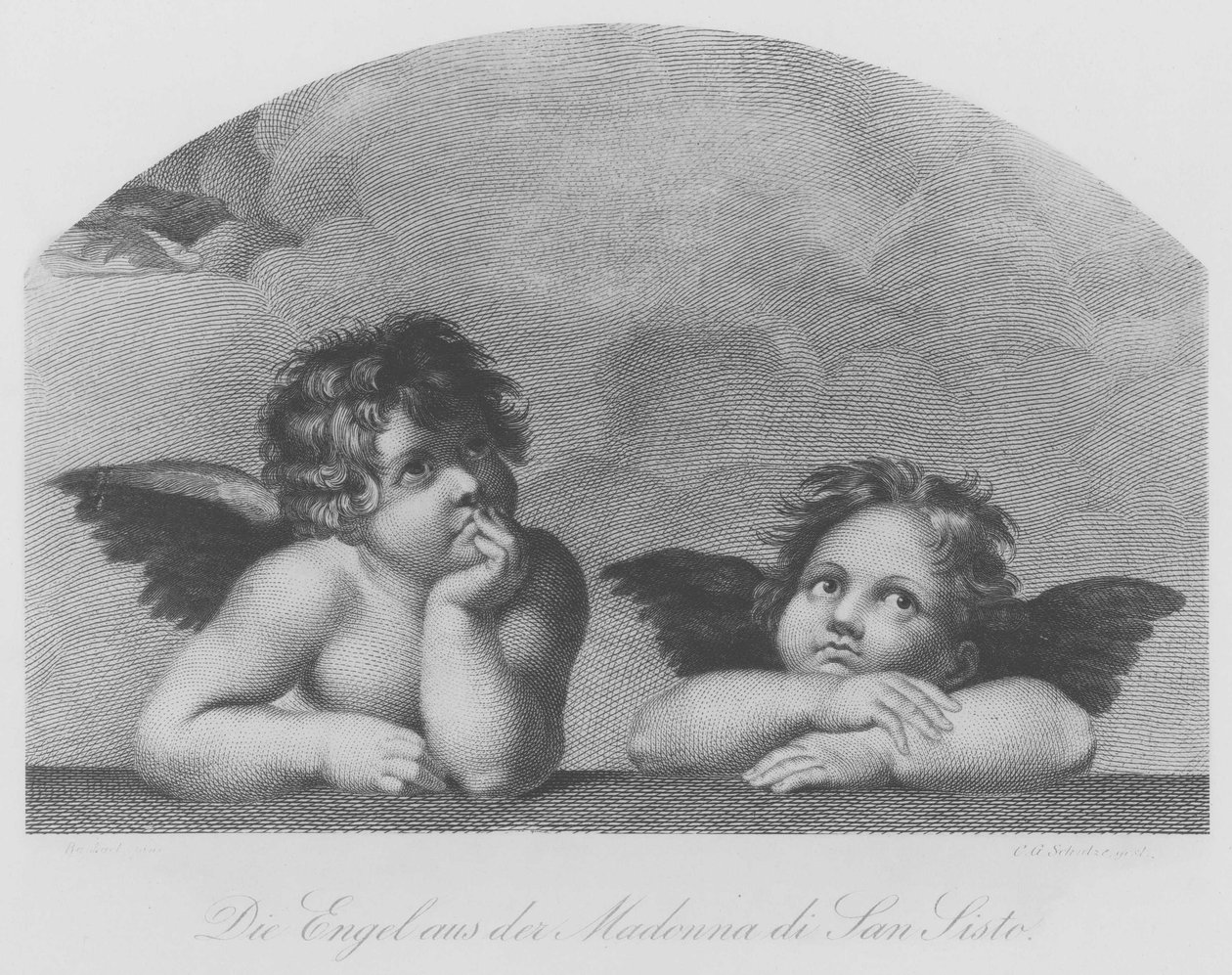 Az angyalok a Sixtusi Madonnából alkotó: Christian Gottfried Schultze