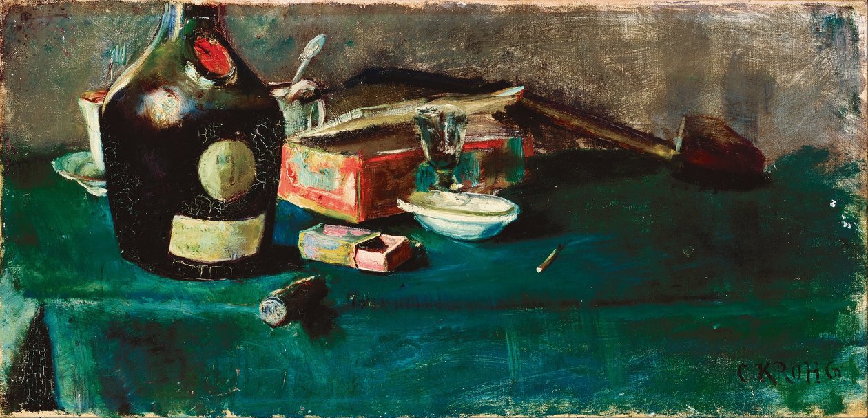 Csendélet egy D.O.M. üveg alkotó: Christian Krohg