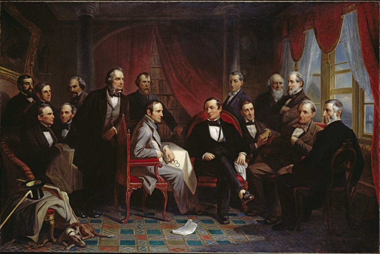 Washington Irving és irodalmi barátai a Sunnyside -ban alkotó: Christian Schussele