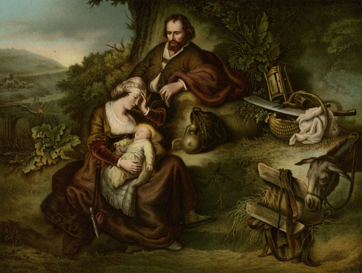 Pihenjen az egyiptomi repülésen alkotó: Christian Wilhelm Ernst after Dietrich
