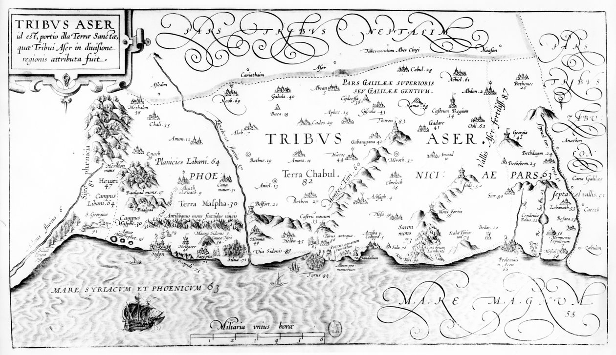 Asher törzsének térképe, 1590 alkotó: Christian van Adrichom