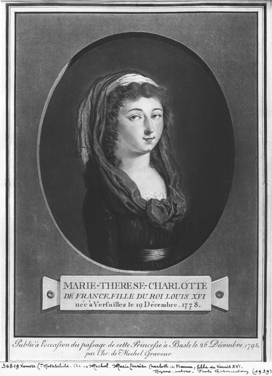 Marie-Therese-Charlotte de France (1778-1851) tizenhét éves korában. alkotó: Christian von Mechel