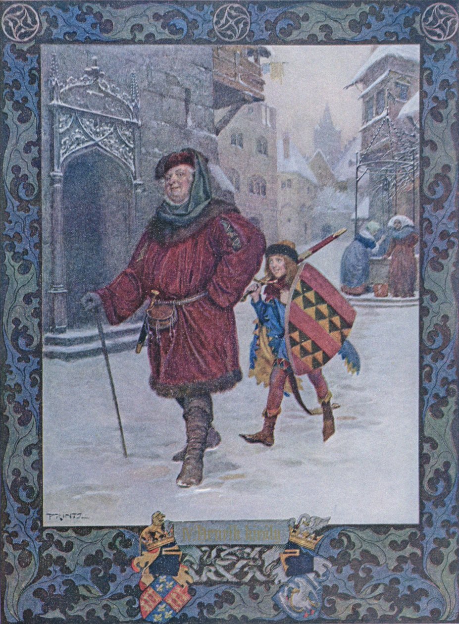 Sir John Falstaff William Shakespeare (1564-1616) „IV. Henrik” című művéből, 1900 körül alkotó: Christian August Printz