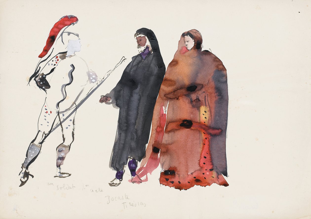 Jelmeztervek Jean Cocteau „Machine Infernale” című művéhez alkotó: Christian Bérard