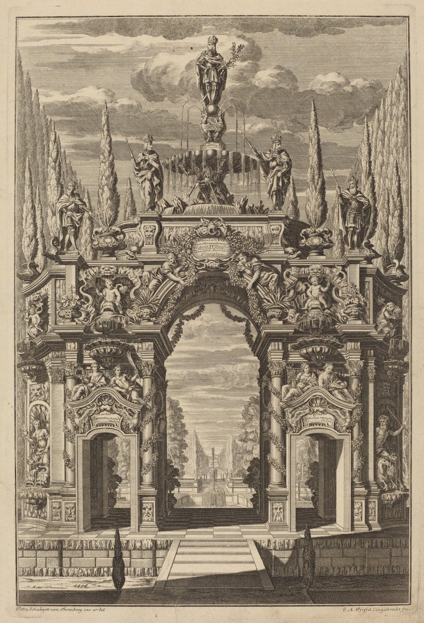 Friedrich diadalíve IV alkotó: Christian Engelbrecht and Johann Andreas Pfeffel, after Peter Schubert von Ehrenberg