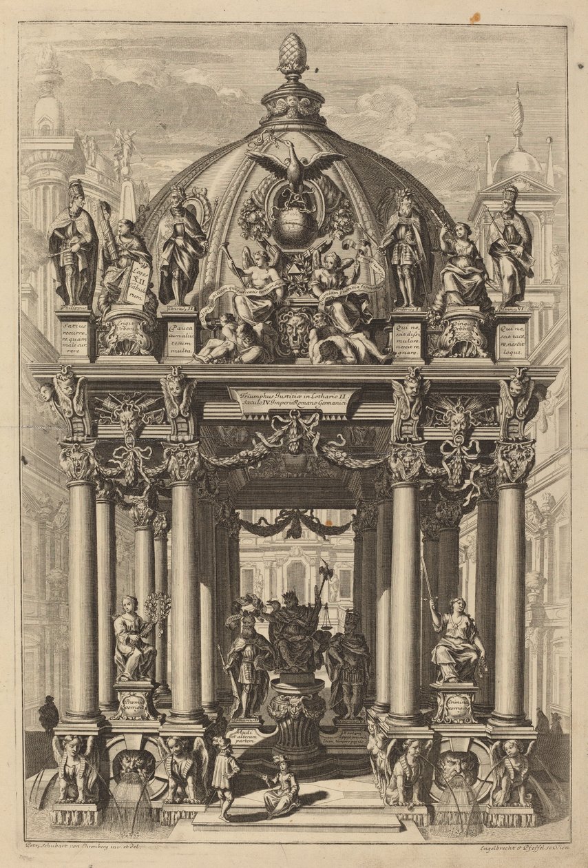 II. Lotharius diadalíve alkotó: Christian Engelbrecht and Johann Andreas Pfeffel, after Peter Schubert von Ehrenberg