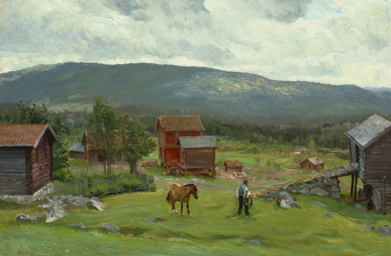 Ember a legelőn, Hiaasen, 1893. június (olaj, vászon) alkotó: Christian Eriksen Skredsvig