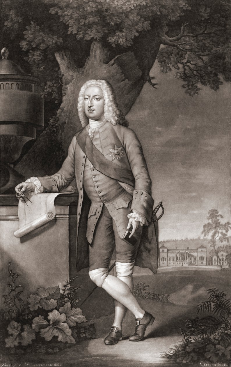 Thomas Coke, Leicester grófja. Portré. (nyomtatás) alkotó: Christian Friedrich (after) Zincke