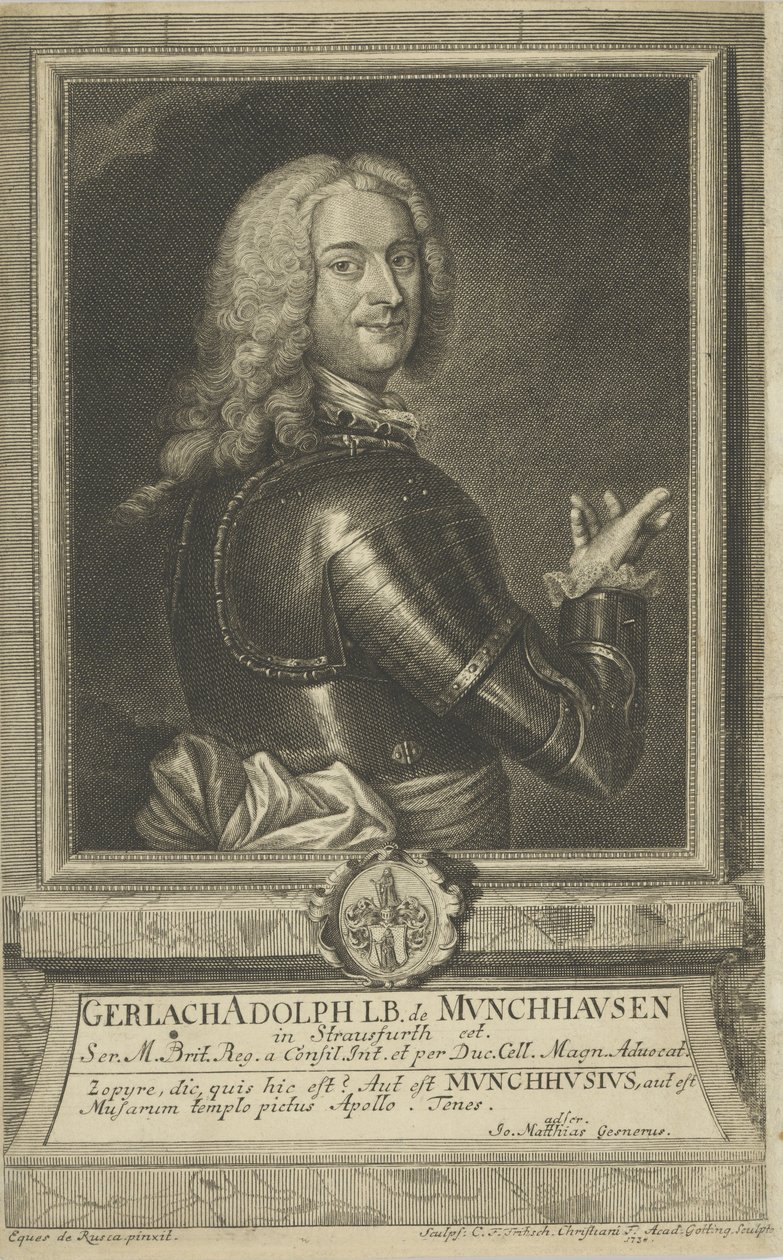 Gerlach Adolph von Munchausen portréja 1688-1770, 1738. alkotó: Christian Friedrich Fritzsch