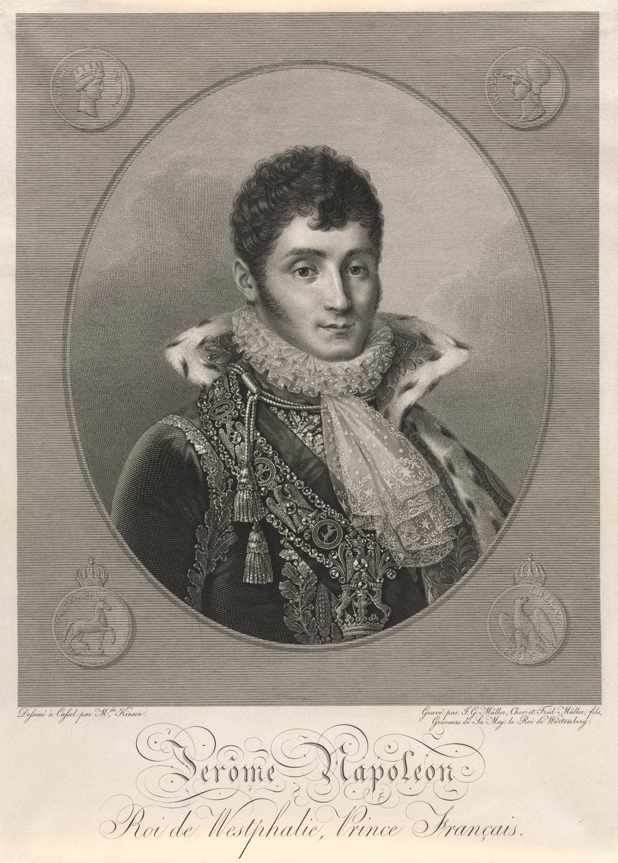 Jerome Napóleon, Vesztfália királya, francia herceg. alkotó: Christian Friedrich Muller