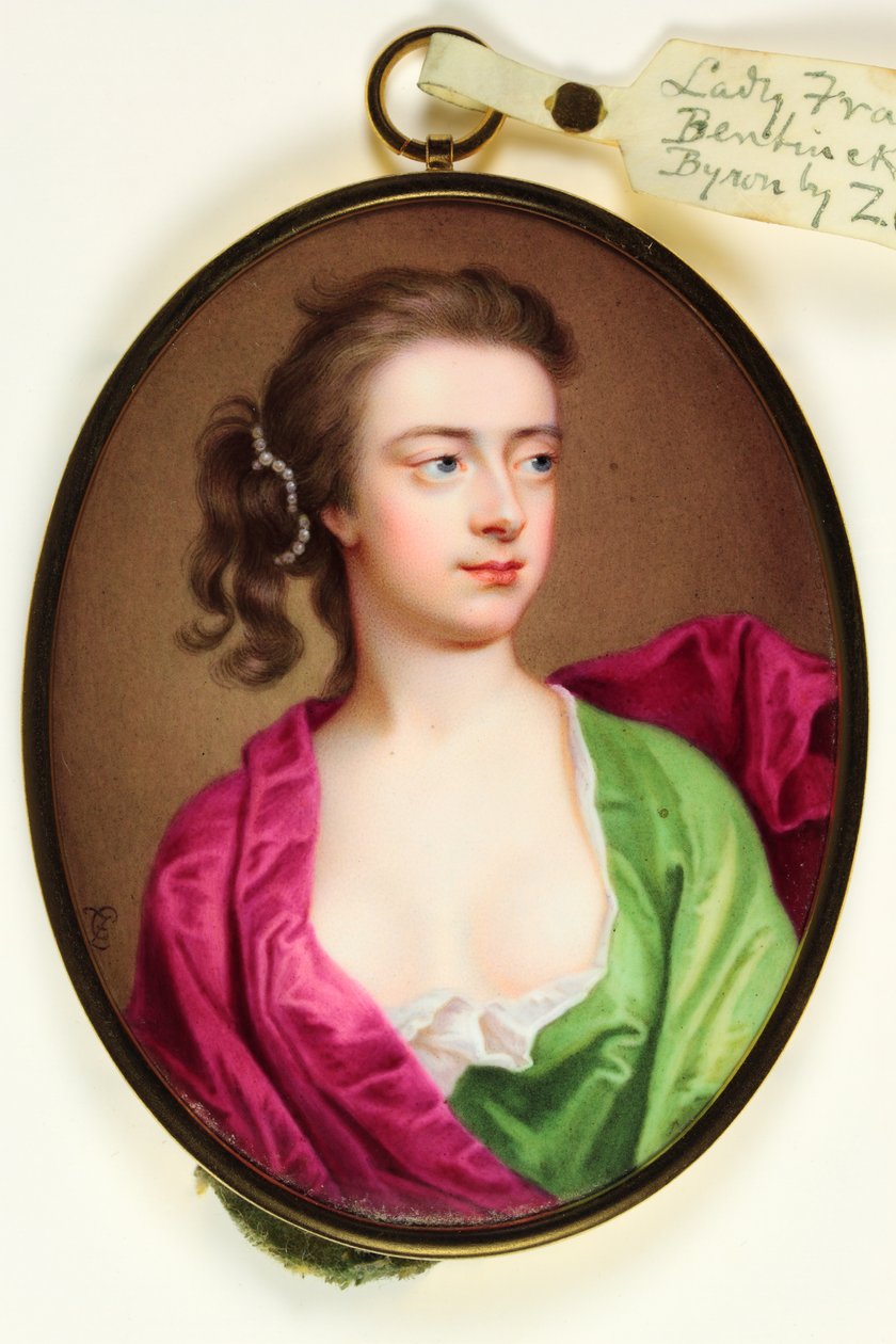 Lady Frances Wilhelmina Bentinck, Lady Byron (zománc) alkotó: Christian Friedrich Zincke