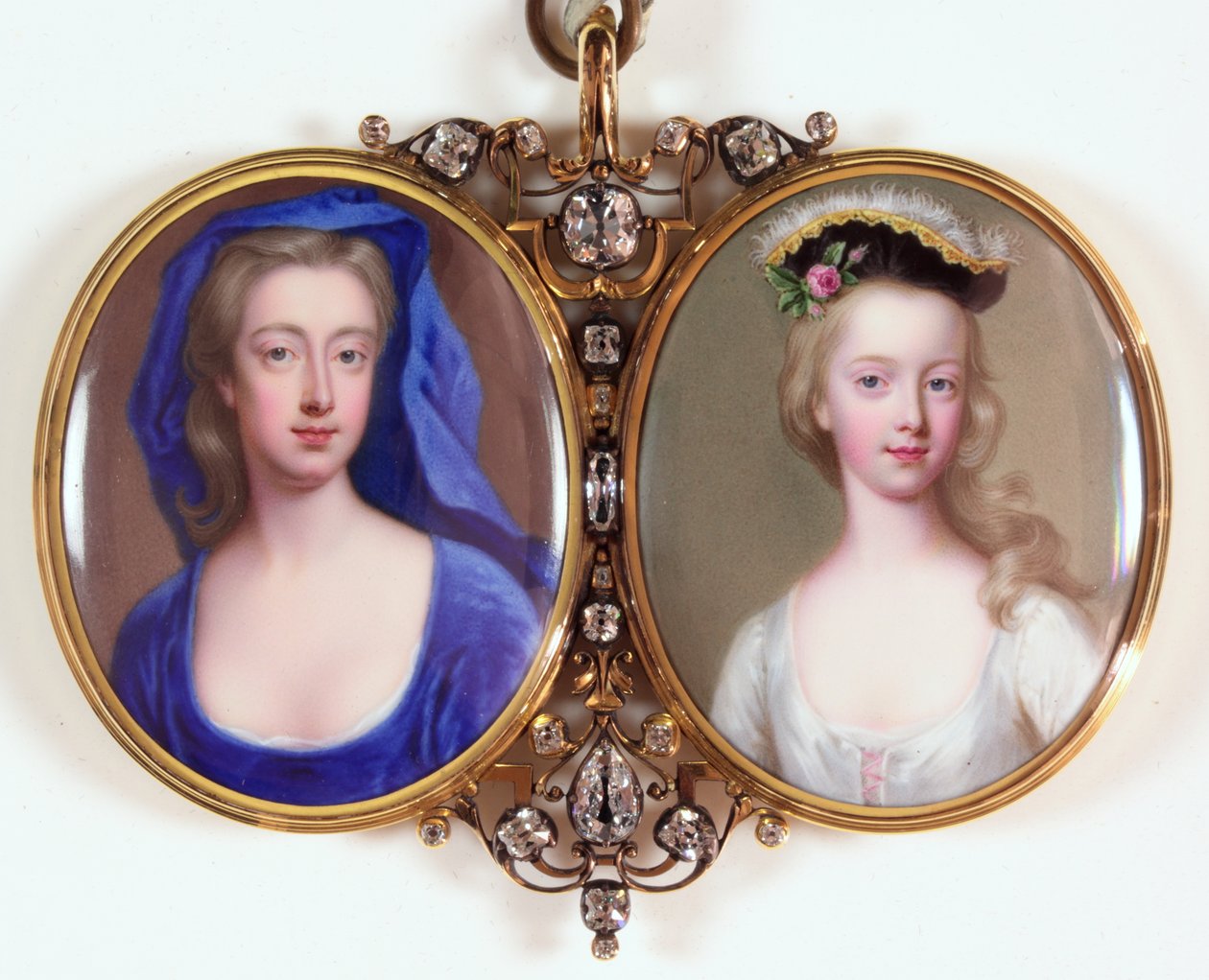 Lady Henrietta Cavendish Holles Harley és lánya, Margaret (zománc) (lásd még: 3076141) alkotó: Christian Friedrich Zincke