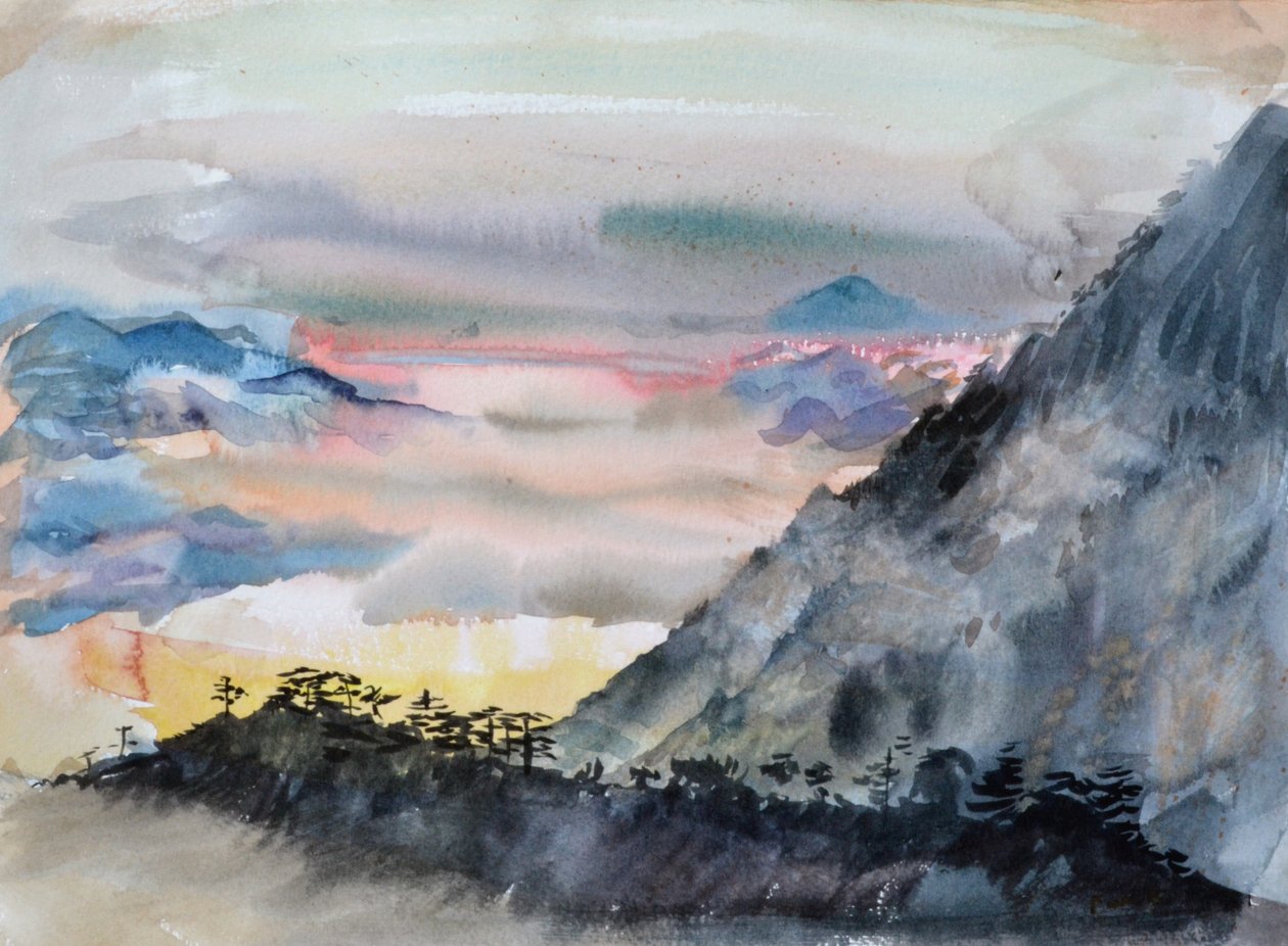 Színes tenger, 2015 (akvarell, papír) alkotó: Christian Furr