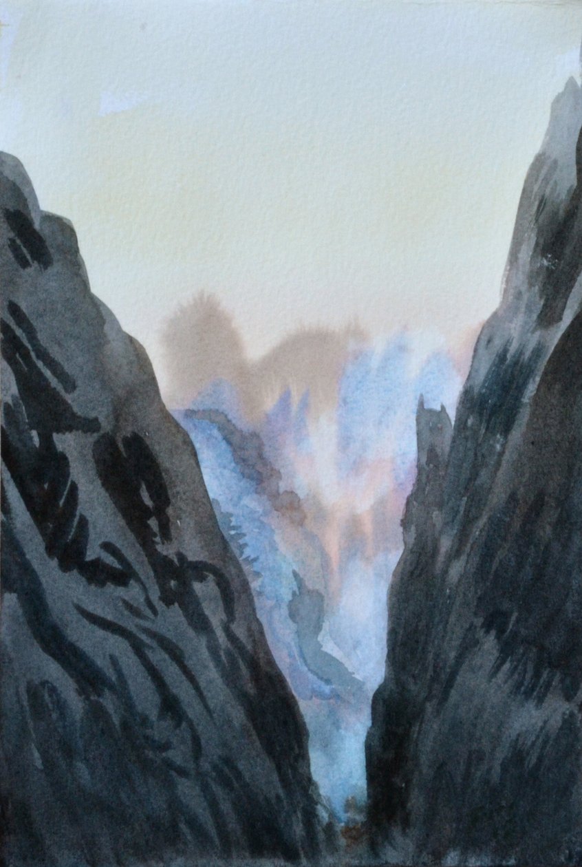 Lángoló hegy, 2015 (akvarell, papír) alkotó: Christian Furr