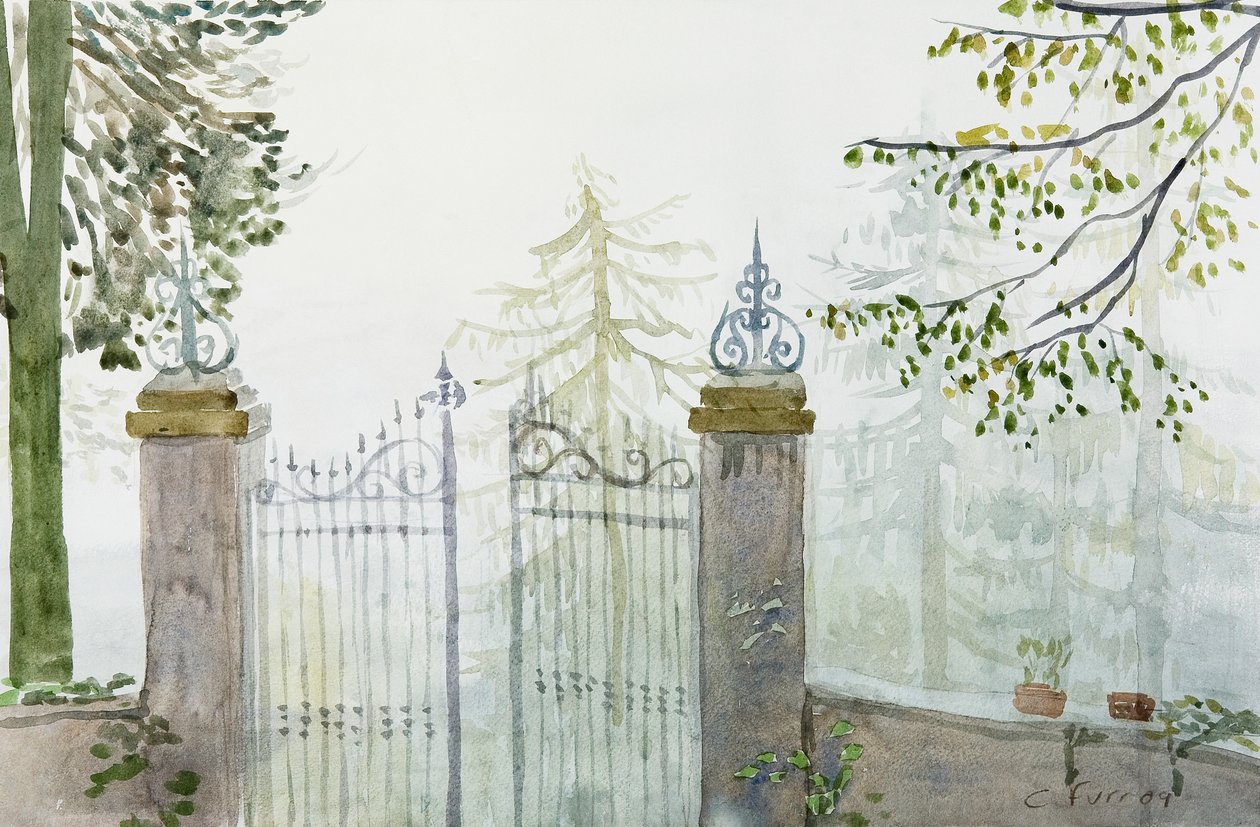 Kapuk a ködben, 2009 (akvarell) alkotó: Christian Furr