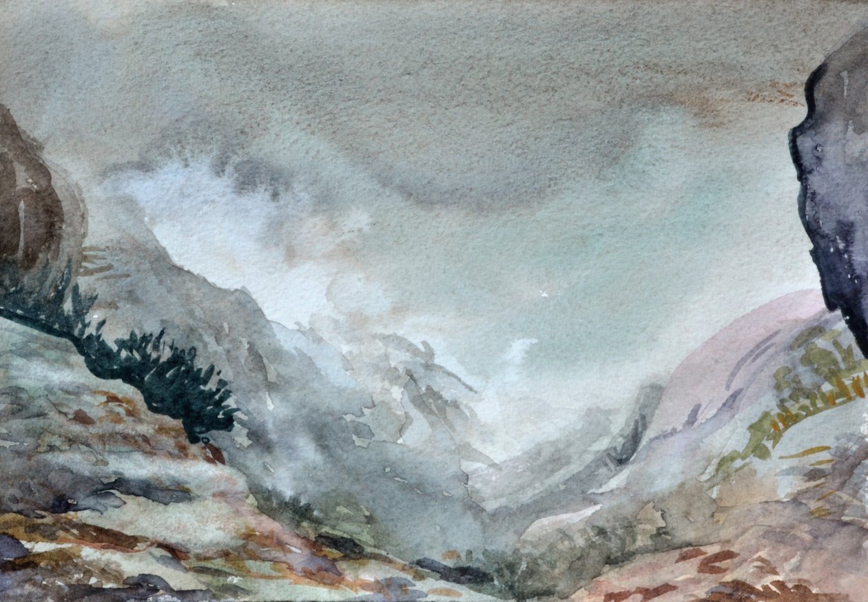 Valley In Mist, 2015 (akvarell, papír) alkotó: Christian Furr
