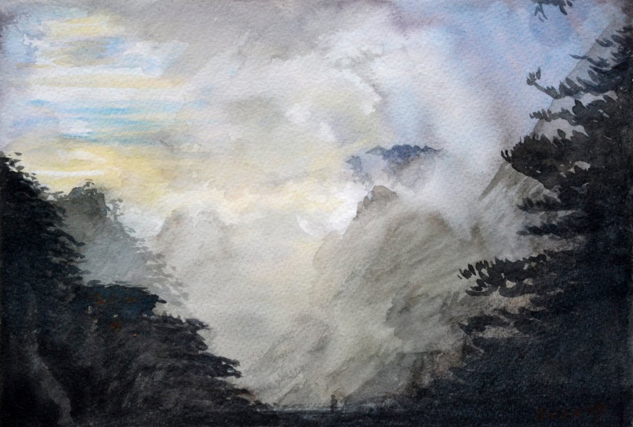 Győztes hegy, 2015 (akvarell, papír) alkotó: Christian Furr