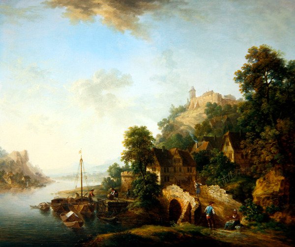 Kilátás Braubach falujára (olaj, réz) alkotó: Christian Georg I Schutz