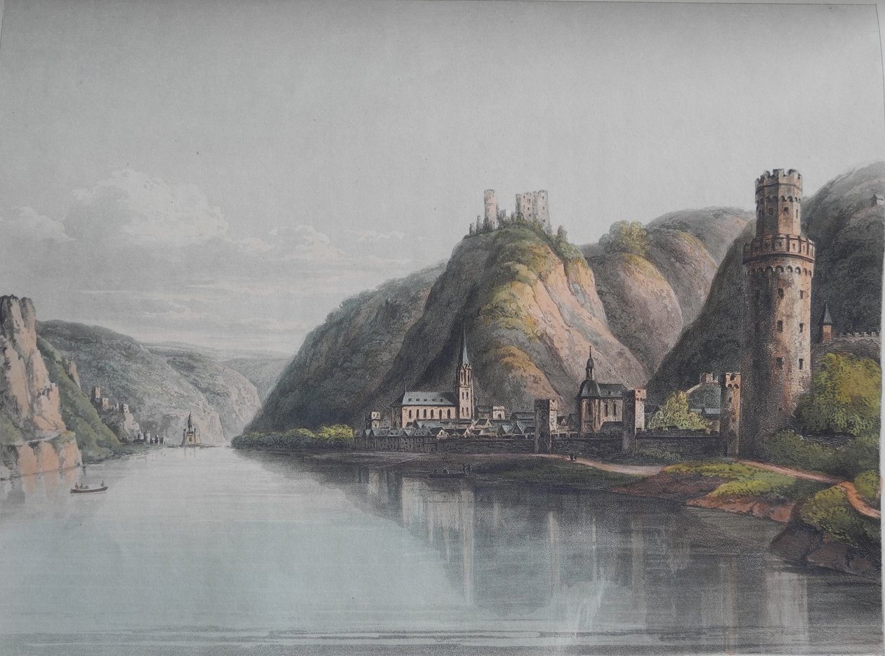 Kilátás Oberweselre. Feladó: Festői túra a Rajna mentén Mentztől Kölnig, 1820. alkotó: Christian Georg Schütz the Younger
